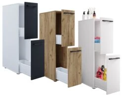 VCM Badmöbel Nischenschrank Raumteiler Badschrank Midischrank Schublade Sadilo L