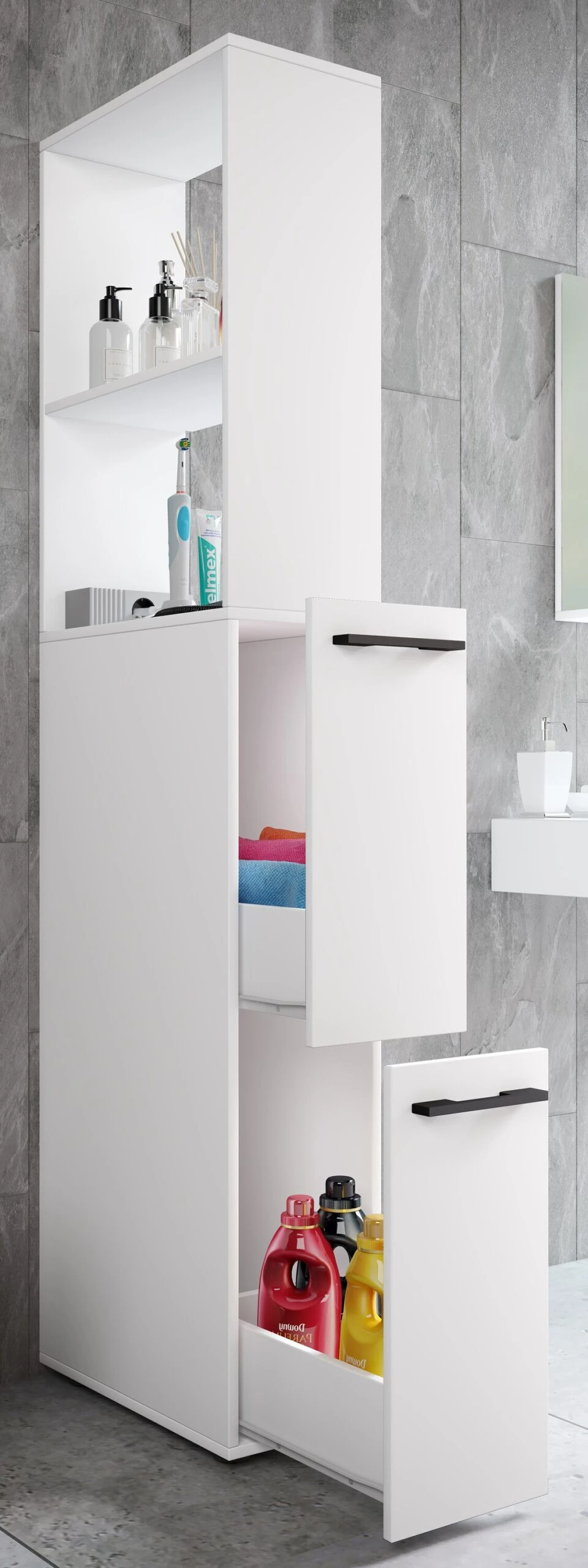 VCM Badmöbel Nischenschrank Raumteiler Badschrank Hochschrank Schublade Sadilo XL 3 VCM Badmöbel Nischenschrank Raumteiler Badschrank Hochschrank Schublade Sadilo XL – Bild 3