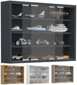 VCM Holz Glas Hängevitrine Wandvitrine Sammel Deko Sammler Vitrine Agisa M