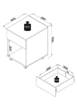 VCM Rollcontainer Beistellcontainer Bürocontainer Rollen Rollbar Dalosa 1 Schublade -OUTSUNNY Verkäufe 8600043100 918331 prod 004