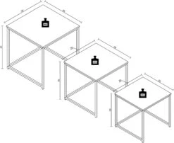 VCM 3-tlg. Set Beistelltisch Couchtisch Sofatisch Kaffeetisch Glisal -OUTSUNNY Verkäufe 8600043100 918386 prod 004
