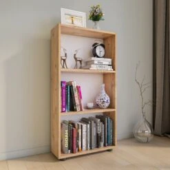 VCM Holz Aufbewahrung Stand Regal Bücherregal Deko Bücher Standregal Bulas 3 Fächer -OUTSUNNY Verkäufe 8600043100 918408 prod 003