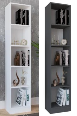 VCM Holz Aufbewahrung Stand Regal Bücherregal Deko Bücher Standregal Dilos L 5-fach