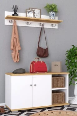 VCM 2-tlg. Holz Sitzbank Schuhschrank Schuhregal Garderobe Dielenmöbel Gados L -OUTSUNNY Verkäufe 8600043100 918461 prod 003