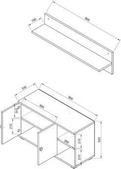 VCM 2-tlg. Holz Sitzbank Schuhschrank Schuhregal Garderobe Dielenmöbel Gados L -OUTSUNNY Verkäufe 8600043100 918461 prod 004