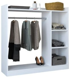 VCM Holz Offener Kleiderschrank Begehbarer Kleiderregal Schrank Kleiderstange Palosa