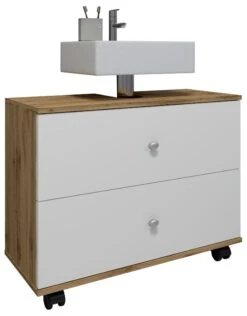 VCM Breit Badmöbel Badunterschrank Waschbeckenunterschrank Rollen Schublade Nilosi L -OUTSUNNY Verkäufe 8600043100 918572 prod 003