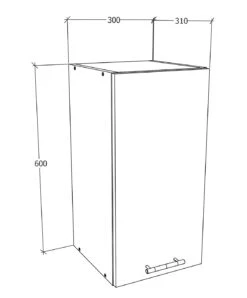VCM Küchenschrank Breite 30 Cm Holztür Hängeschrank Küche Küchenmöbel Esilo -OUTSUNNY Verkäufe 8600043100 918647 prod 005