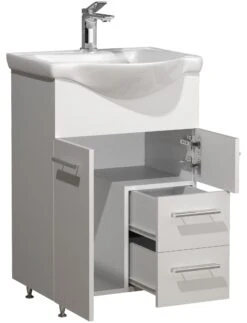 VCM 2-tlg. Waschplatz Waschtisch Badmöbel Set Waschbecken Schublade Spiegelschrank Lisalo L -OUTSUNNY Verkäufe 8600043100 918736 prod 003