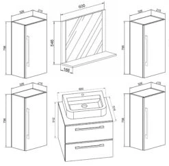 VCM 5-tlg. Waschplatz Waschtisch Badmöbel Set Waschbecken Hochschrank Badinos Ll 2 Schublade 5 VCM 5-tlg. Waschplatz Waschtisch Badmöbel Set Waschbecken Hochschrank Badinos Ll 2 Schublade -OUTSUNNY Verkäufe 8600043100 918817 prod 003