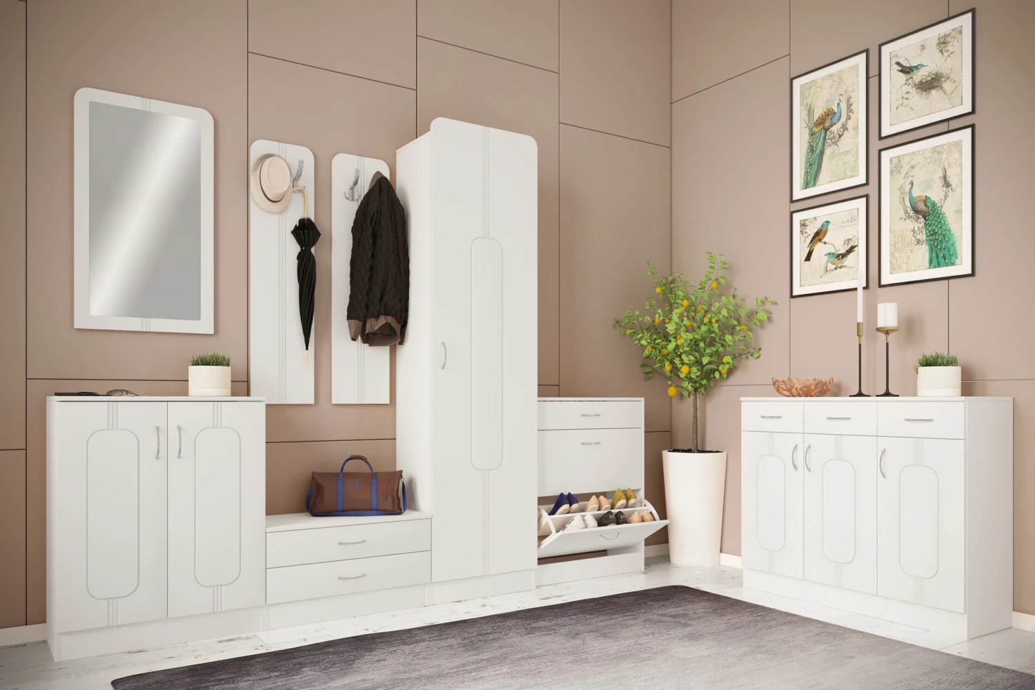 VCM Holz Set Dielenmöbel Gardeobe Kleiderhaken Garderobenpaneel Balia 3 VCM Holz Set Dielenmöbel Gardeobe Kleiderhaken Garderobenpaneel Balia – Bild 3