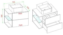 VCM 5-tlg. Waschplatz Waschtisch Badmöbel Set Waschbecken Hausa M Schublade -OUTSUNNY Verkäufe 8600043100 918934 prod 003