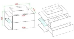 VCM 5-tlg. Waschplatz Waschtisch Badmöbel Set Waschbecken Hausa L Schublade -OUTSUNNY Verkäufe 8600043100 918937 prod 003