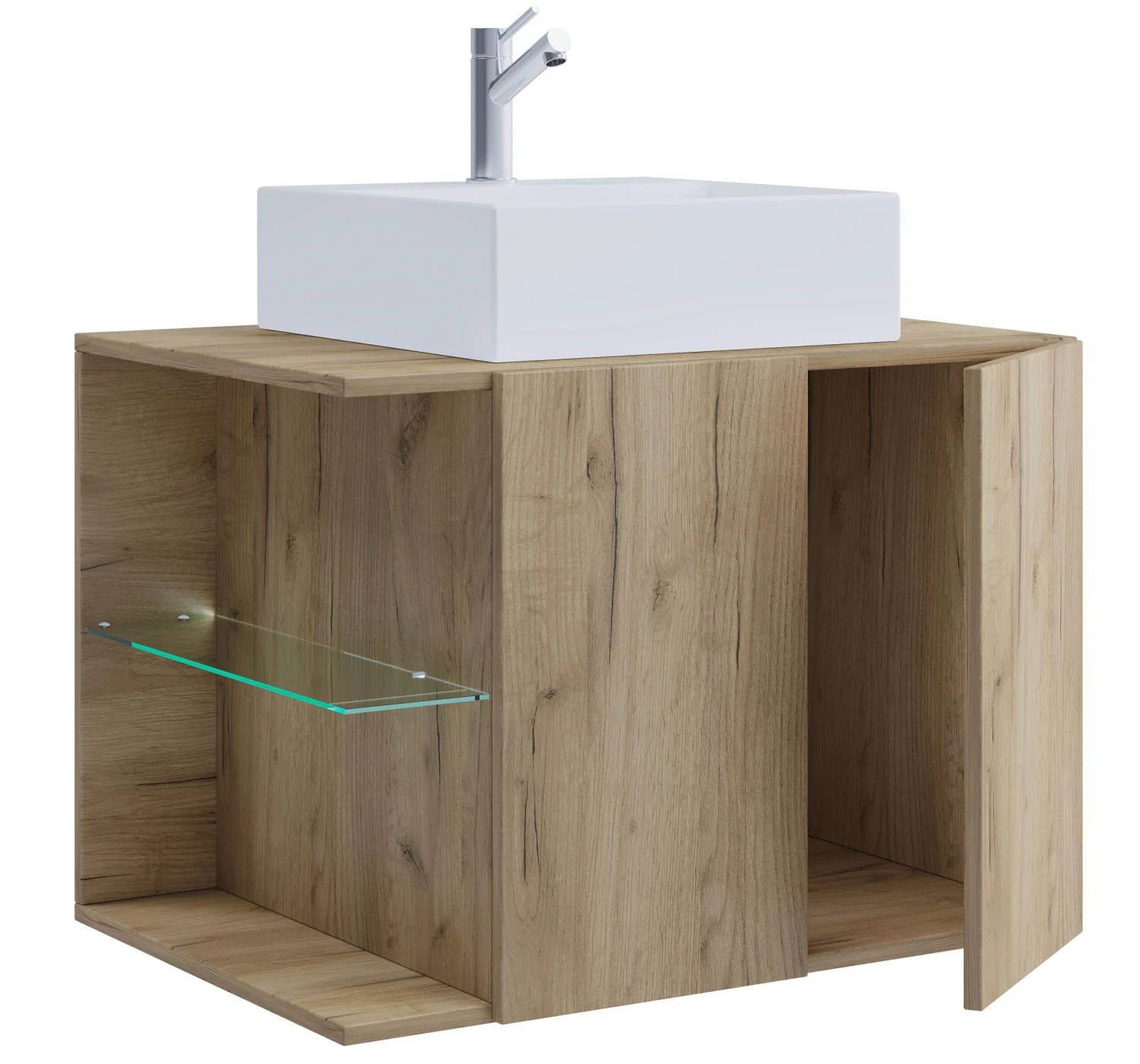 VCM 2-tlg. Waschplatz Waschtisch Badmöbel Set Waschbecken Hausa Drehtür 2 VCM 2-tlg. Waschplatz Waschtisch Badmöbel Set Waschbecken Hausa Drehtür – Bild 2