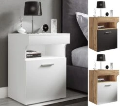 VCM Nachtschrank Beistelltisch Schublade Konsole Boxspring Nachttisch Slepal M