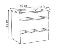 VCM 4-tlg. Waschplatz Waschtisch 60 Cm Badmöbel Set Waschbecken Grifflose Schublade Spiegelschrank Hochschrank Silora L -OUTSUNNY Verkäufe 8600043100 919132 prod 003
