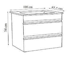 VCM 4-tlg. Waschplatz Waschtisch 100 Cm Badmöbel Set Waschbecken Grifflose Schublade Spiegelschrank Hochschrank Silora XL -OUTSUNNY Verkäufe 8600043100 919137 prod 003