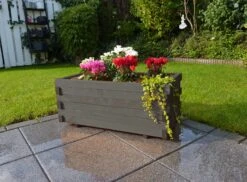 Promadino Pflanzkasten "Lucca" Mit Pflanzfolie Anthrazit