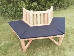 Promadino 1/2 Baumbank 180° Mit Sitzauflagen Blau