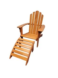 Promadino Set Deckchair Mit Fußablage, Newport, Honigbraun