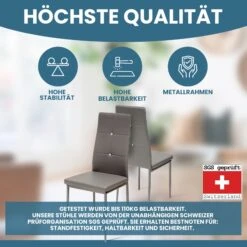 Albatros Esszimmerstühle DIAMOND, 4er Set, Grau, Kunstleder -OUTSUNNY Verkäufe 8600153300 2357 prod 003