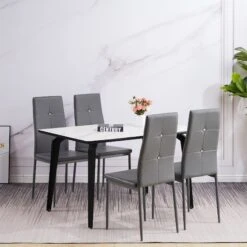 Albatros Esszimmerstühle DIAMOND, 4er Set, Grau, Kunstleder -OUTSUNNY Verkäufe 8600153300 2357 prod 006