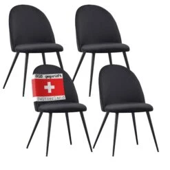 Albatros Esszimmerstuhl CAPO, 4er Set, Schwarz