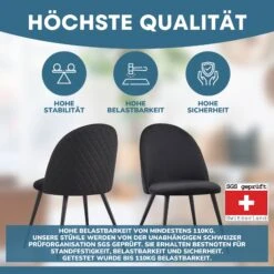 Albatros Esszimmerstuhl CAPO, 4er Set, Schwarz -OUTSUNNY Verkäufe 8600153300 3839 prod 004