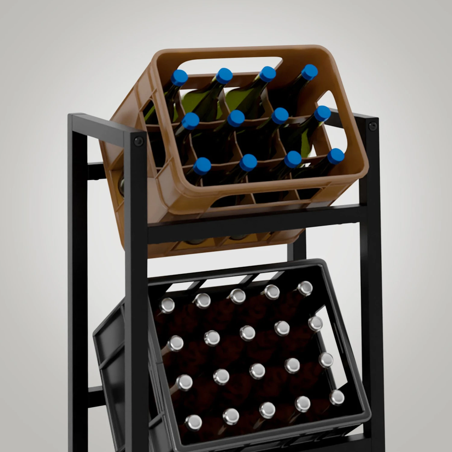 CLP Getränkekistenständer Stack I Platzsparendes Robustes Kistenregal Für Getränkekisten I In Verschiedenen Größen Und Farben Erhältlich 4 CLP Getränkekistenständer Stack I Platzsparendes Robustes Kistenregal Für Getränkekisten I In Verschiedenen Größen Und Farben Erhältlich – Bild 4