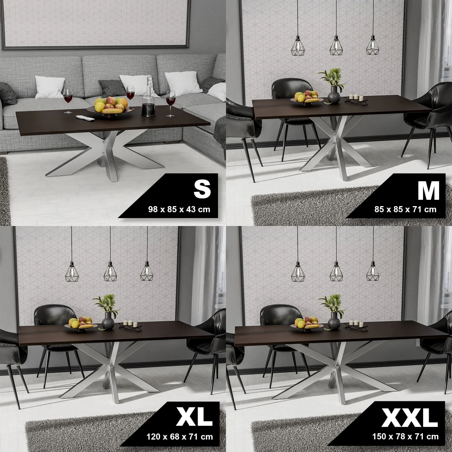 CLP Tischbeine Duncan I Edelstahl Tischgestell In Sternform I Aus Vierkantprofilen 5 CLP Tischbeine Duncan I Edelstahl Tischgestell In Sternform I Aus Vierkantprofilen – Bild 5