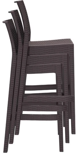 CLP 2er Set Barhocker Jamaica Mit Fußstütze I Outdoor-Tresenhocker In Rattan-Optik I Stapelbare Barstühle -OUTSUNNY Verkäufe 8600246500 319552 prod 004