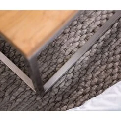 Wohnzimmertisch Tatius Akazie Natur 80x80 Gestell Edelstahl Industrial Style -OUTSUNNY Verkäufe 8600288200 18577 prod 006