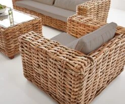 Outdoorsessel Nizza Natur Aus Rattan Mit Kissen Braun Loungesessel -OUTSUNNY Verkäufe 8600288200 D21982 prod 006