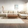 Sofa Isla Chenille Beige 430x225 Cm Ottomane Rechts Wohnlandschaft