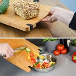 Massiv Holz Schneidebrett Mit Ausguss 44x30x2cm Antirutsch Bambus Brett XL -OUTSUNNY Verkäufe 8600295800 11644 prod 004