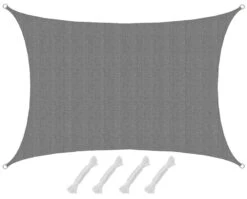 UV Sonnensegel 3x4 HDPE Rechteckig Sonnenschutz Überdachung Garten Balkon Grau
