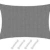 UV Sonnensegel 3x2 HDPE Rechteckig Sonnenschutz Überdachung Garten Balkon Grau