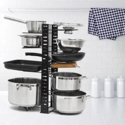 Teleskop Pfannen Organizer Mit 12 Ablagen - Topfdeckel Aufbewahrung Topf Regal -OUTSUNNY Verkäufe 8600295800 11922 prod 004