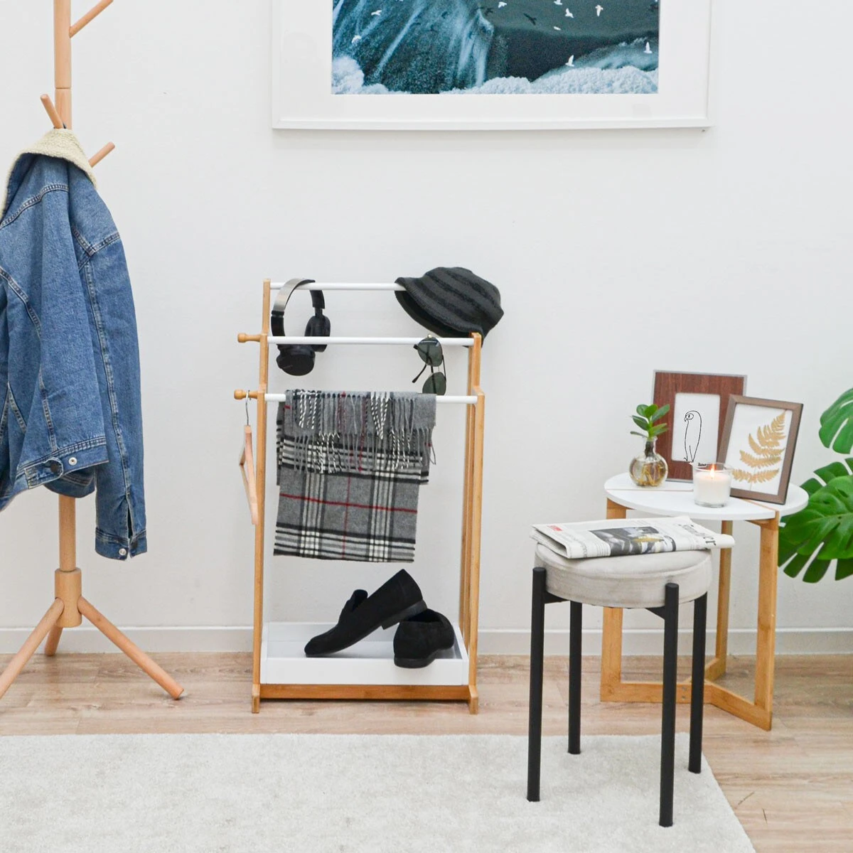 3 Stangen Bambus Handtuchhalter 45x35x84 Bad Handtuchständer Holz - Freistehend 3 3 Stangen Bambus Handtuchhalter 45x35x84 Bad Handtuchständer Holz - Freistehend – Bild 3