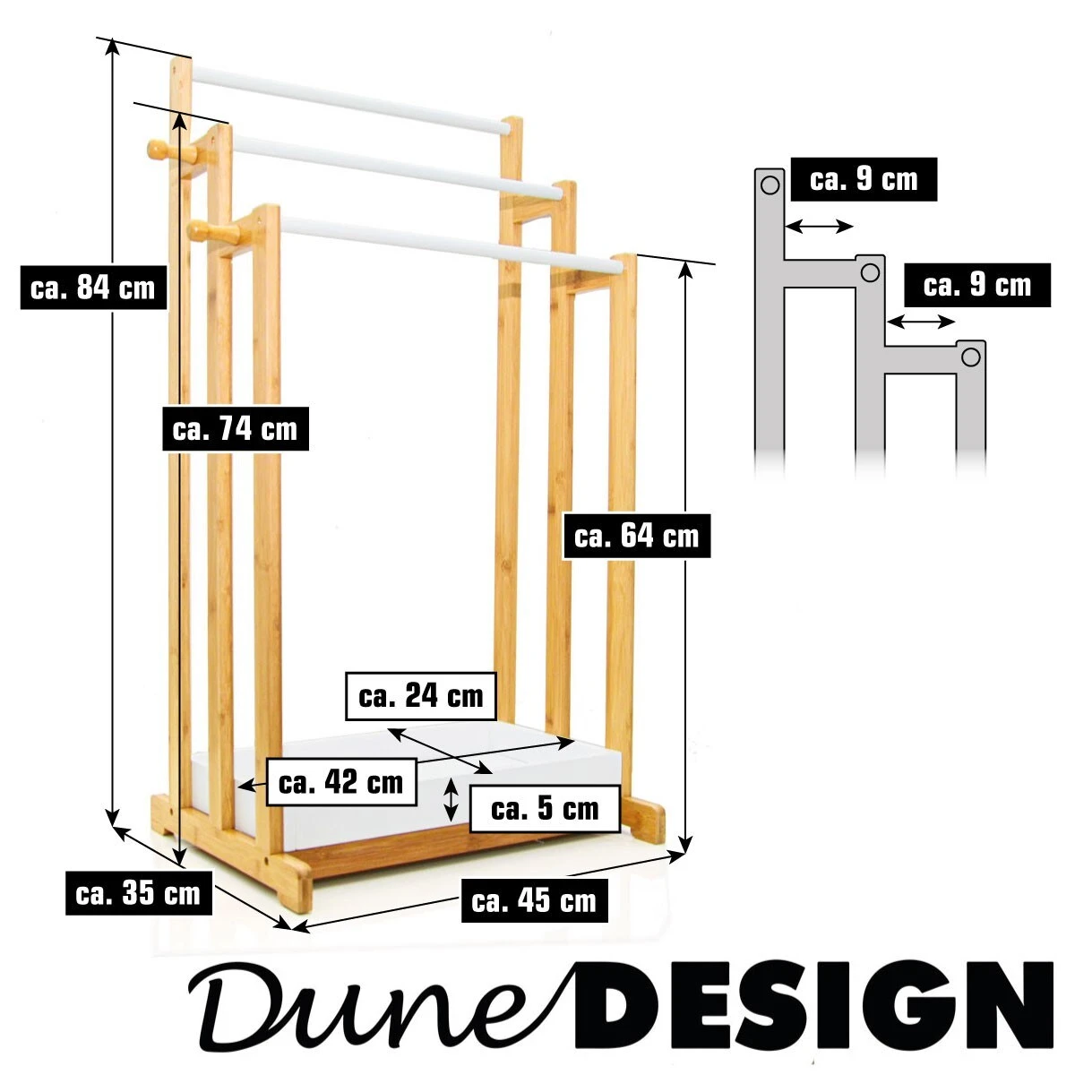 3 Stangen Bambus Handtuchhalter 45x35x84 Bad Handtuchständer Holz - Freistehend 6 3 Stangen Bambus Handtuchhalter 45x35x84 Bad Handtuchständer Holz - Freistehend – Bild 6
