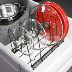 Pfannen Regal 4 Ablagen - 38x21x25 Deckel Organizer Küche Zubehör Topf Organizer -OUTSUNNY Verkäufe 8600295800 12258 prod 003