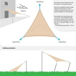 UV Sonnensegel 5x5x5 HDPE Dreieck Sonnenschutz Überdachung Balkon Garten Beige -OUTSUNNY Verkäufe 8600295800 3658 prod 006