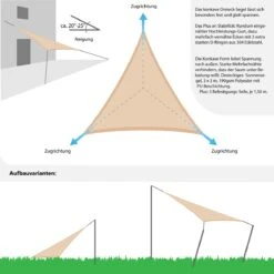 UPF50+ UV Sonnensegel 3x3x3 Polyester Dreieck Wasserabweisend Garten Segel Beige -OUTSUNNY Verkäufe 8600295800 3660 prod 006