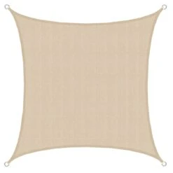 UV Sonnensegel 3x3 M HDPE Quadrat Sonnenschutz Überdachung Garten Balkon Beige