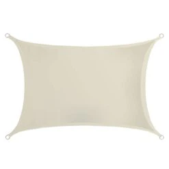 UPF50+ UV Sonnensegel 2x3 Polyester Rechteck Wasserabweisend Garten Balkon Beige
