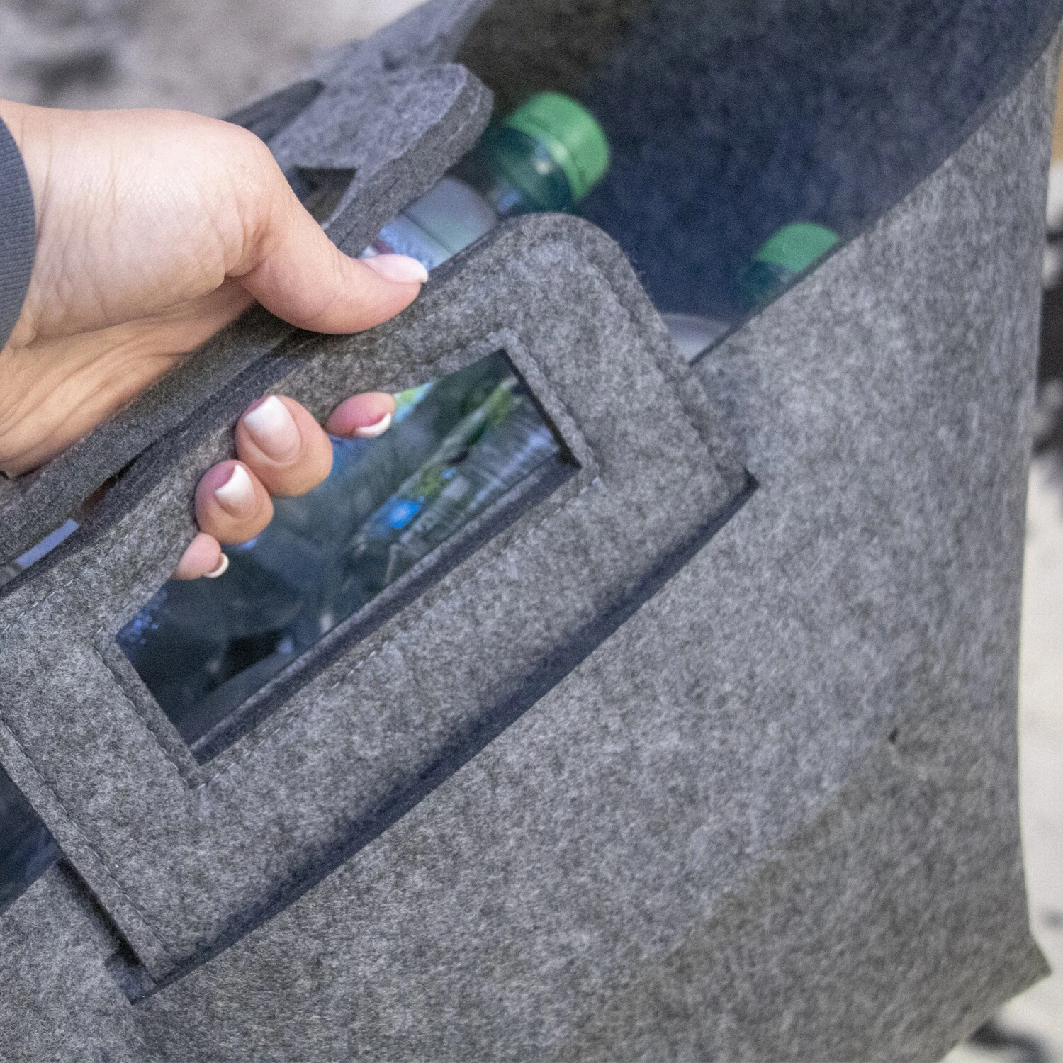 25L Filz Aufbewahrungskorb 37x24x37 Cm Holz Kaminholzkorb Filzkorb Holzkorb Grau 6 25L Filz Aufbewahrungskorb 37x24x37 Cm Holz Kaminholzkorb Filzkorb Holzkorb Grau – Bild 6