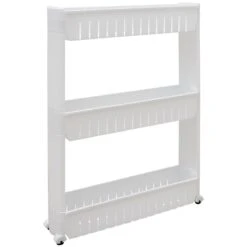 Nischenregal 12,5cm Schmal Nischenwagen Rollregal Klein Küchen-Regal Standregal