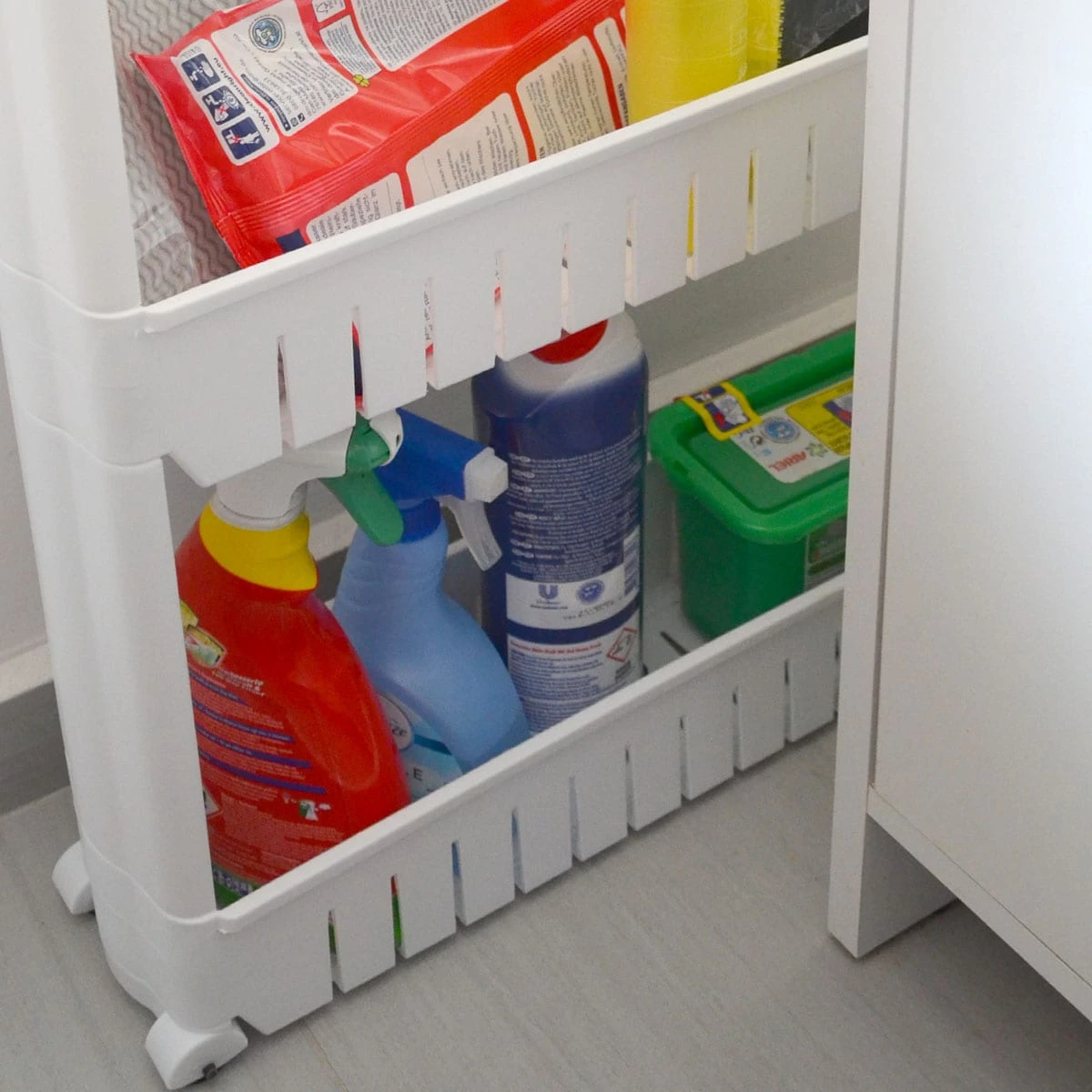 Nischenregal 12,5cm Schmal Nischenwagen Rollregal Klein Küchen-Regal Standregal 6 Nischenregal 12,5cm Schmal Nischenwagen Rollregal Klein Küchen-Regal Standregal – Bild 6