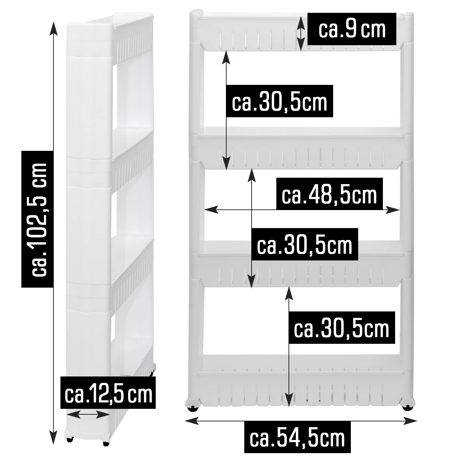 4er Nischenregal 12,5 Cm Schiebewagen Nischenwagen Kitchen Trolley Weiß Ablage 2 4er Nischenregal 12,5 Cm Schiebewagen Nischenwagen Kitchen Trolley Weiß Ablage – Bild 2