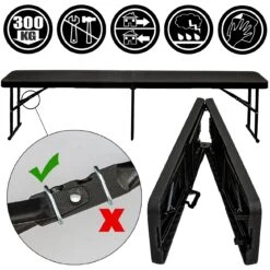 2x Wetterfeste Bierbank - Klappbar 183x30x43 - Rattan Look - Kunststoff Sitzbank -OUTSUNNY Verkäufe 8600295800 4557 prod 003